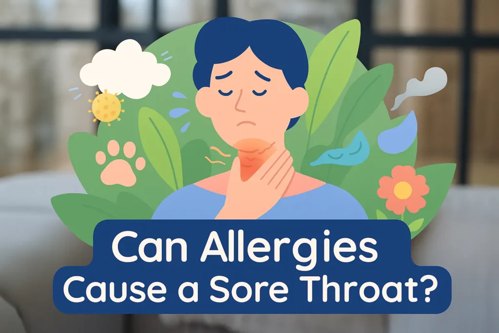 can allergies cause a sore throat